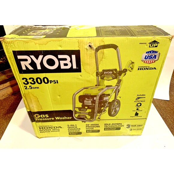 Ryobi RY803325 Cold Water Gas Pressure Washer 3300PSI 2.5GPM Honda GCV200 Engine - Picture 9 of 16